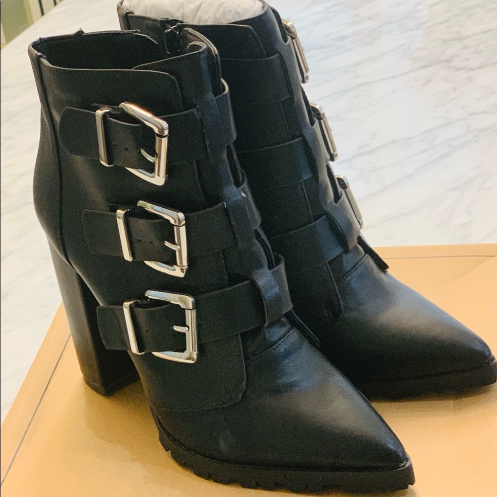 ASOS ENZA Multi Buckle Pointed Boot